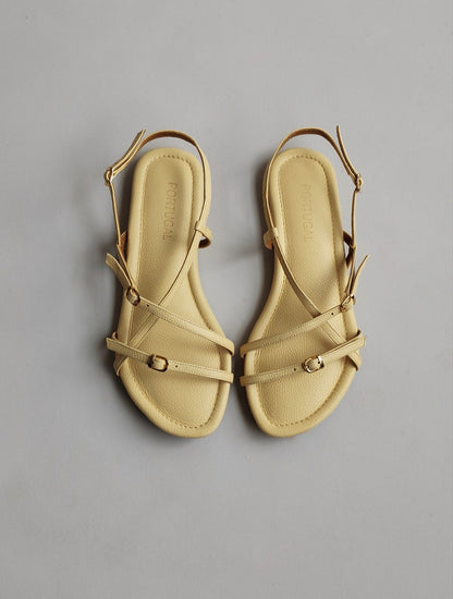 Flats MENORCA Yellow Butter